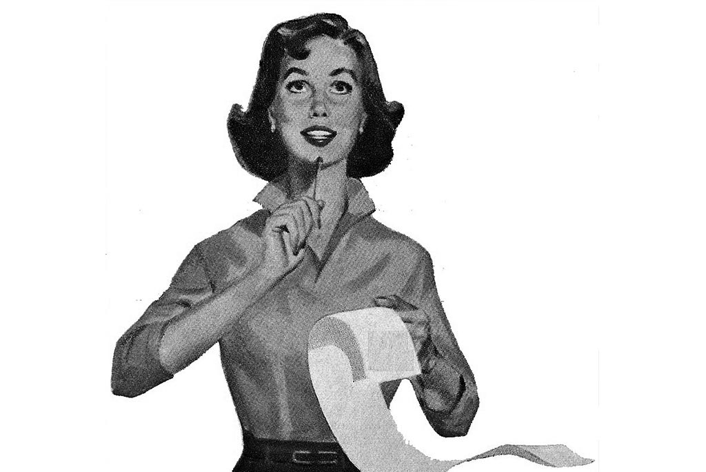 Vintage Anzeige - Frau mit To-Do Liste