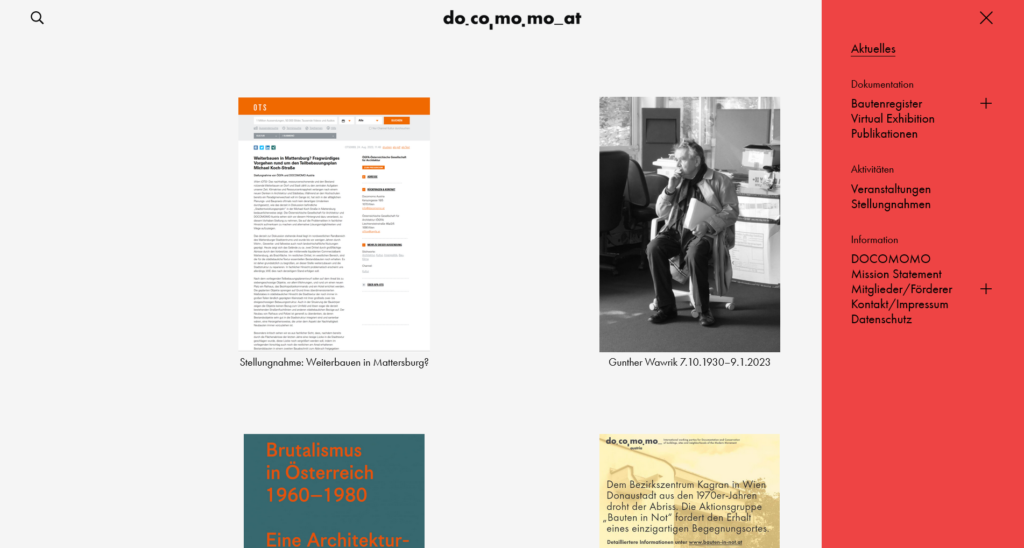 Screenshot docomomo.at